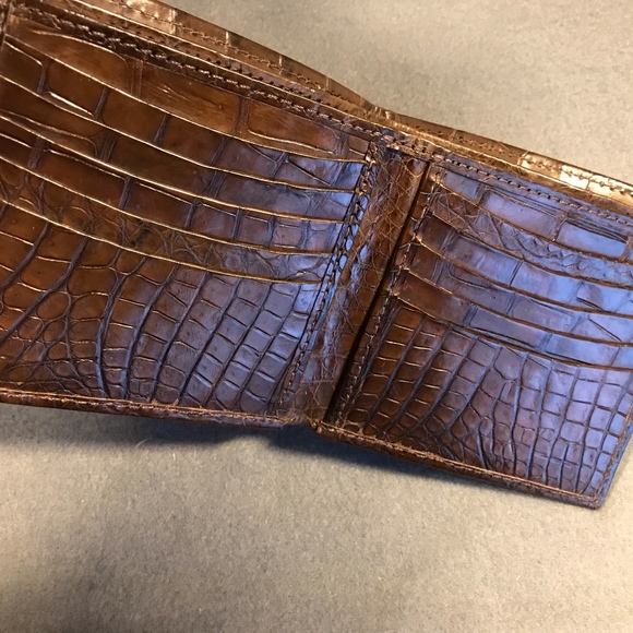 New Handmade Genuine Brown Allig/Croc Wallet